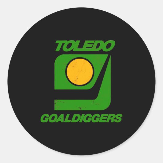 Toledo Goaldiggers 70s80s Hockey Team  Runder Aufkleber (Vorderseite)