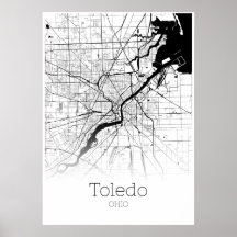Toledo Karte - Ohio - City Map Poster