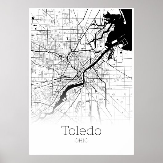 Toledo Karte - Ohio - City Map Poster (Vorne)