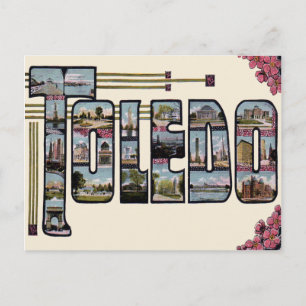Toledo, OH Großbuchstabe Landschaftliche Postkarte