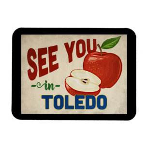 Toledo Ohio Apfel - Vintage Reise Magnet