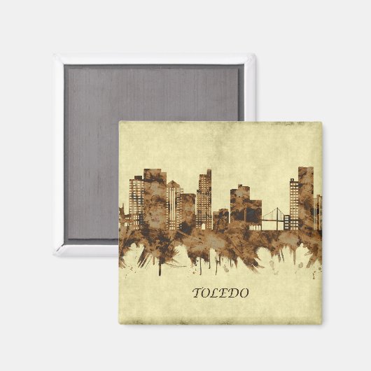 Toledo Ohio Cityscape Magnet (Vorderseite/Rückseite)