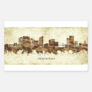 Toledo Ohio Cityscape Rechteckiger Aufkleber