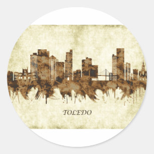 Toledo Ohio Cityscape Runder Aufkleber