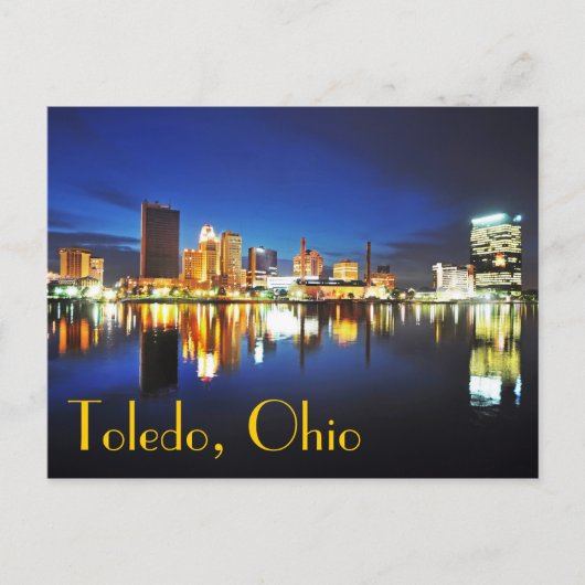 Toledo, Ohio in der Abenddämmerung Postkarte (Vorderseite)