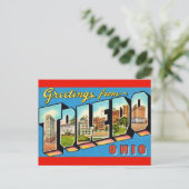 Toledo Ohio Retro Postkarte (Stehend Vorderseite)