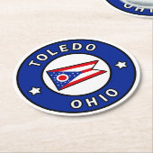 Toledo Ohio Runder Pappuntersetzer (Angewinkelt)