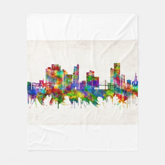 Toledo Ohio Skyline Fleecedecke (Vorderseite)