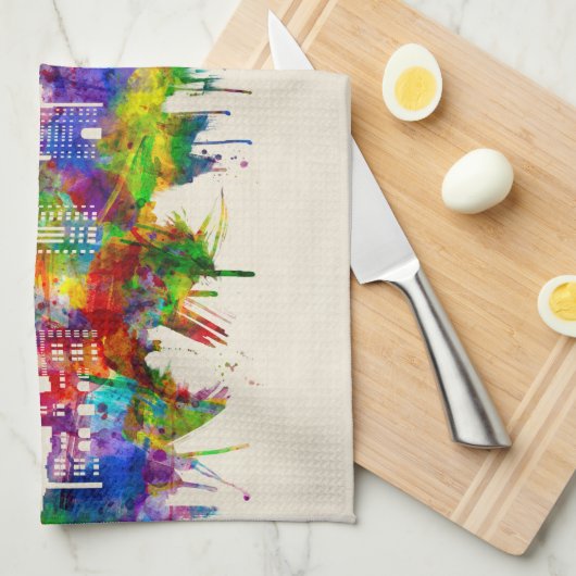 Toledo Ohio Skyline Geschirrtuch (Viertel Falte)