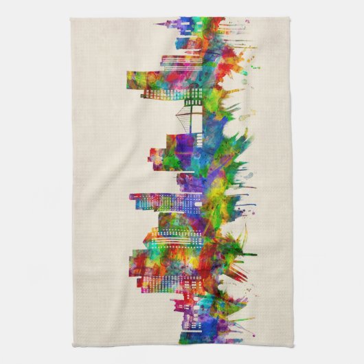 Toledo Ohio Skyline Geschirrtuch (Vertikal)