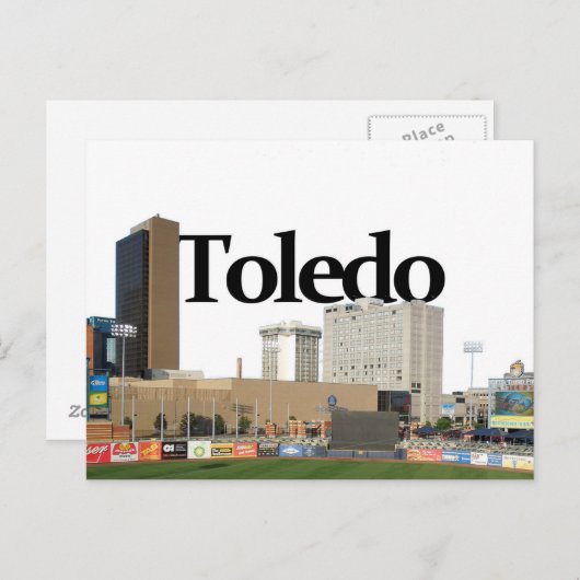 Toledo Ohio Skyline mit Toledo im Himmel Postkarte (Vorne/Hinten)