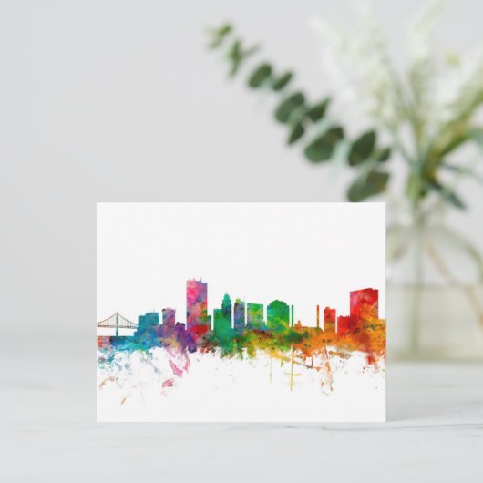 Toledo Ohio Skyline Postkarte (Stehend Vorderseite)
