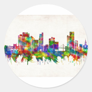 Toledo Ohio Skyline Runder Aufkleber