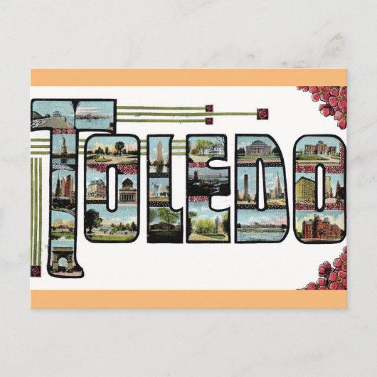 Toledo Ohio Vintage Postkarte (Vorderseite)