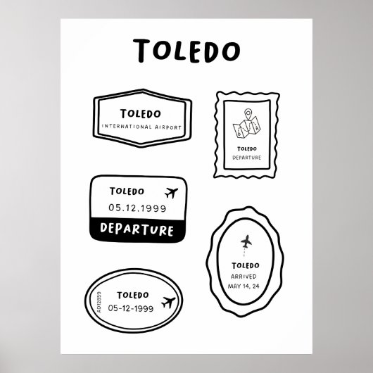 Toledo - Sammlung von Briefmarke für Reisen | Vint Poster (Vorne)