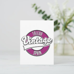 Toledo spain Retro-Logo Postkarte