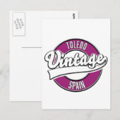 Toledo spain Retro-Logo Postkarte (Vorne/Hinten)