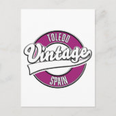 Toledo spain Retro-Logo Postkarte (Vorderseite)