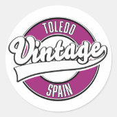 Toledo spain Retro-Logo Runder Aufkleber (Vorderseite)