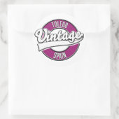 Toledo spain Retro-Logo Runder Aufkleber (Tasche)
