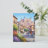 Toledo Spanien Alcazar Blume Postkarte (Stehend Vorderseite)