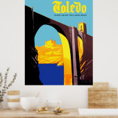 Toledo, Spanien. Brücke über das Mittelmeer Poster (Küche)