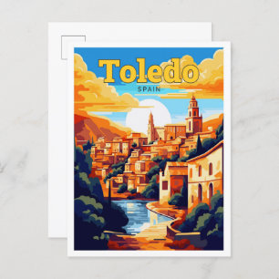 Toledo Spanien Reisen Vintage Illustration Postkarte