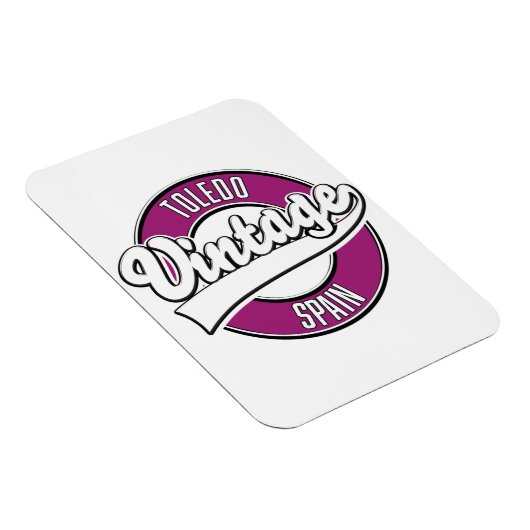 Toledo Spanien Retro-Stil-Logo Magnet (Rechte Seite)