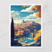 Toledo Spanien Vintage Reise Illustration Postkarte (Vorderseite)