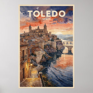 Toledo Spanien Vintage Reise Poster