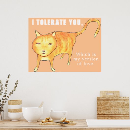 Tolerant Apathetic Orange Cat Poster (Küche)