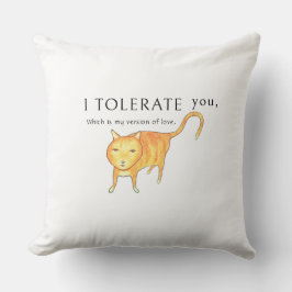 Tolerante apathische orange Katze Kissen