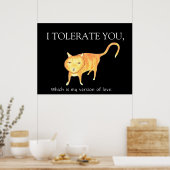 Tolerante apathische orange Katze Poster (Küche)