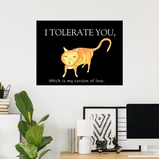 Tolerante apathische orange Katze Poster (Heimbüro)