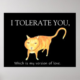 Tolerante apathische orange Katze Poster