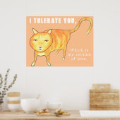 Tolerante apathische orange Katze Poster (Küche)