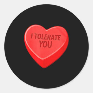 Tolerieren - lustige Valentinstag Süßigkeiten Herz Runder Aufkleber