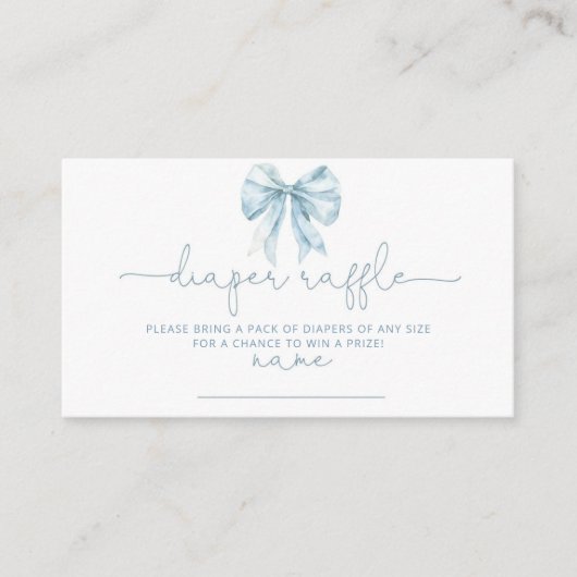 Tolie Blue French bow Diaper Gewinnspiel Begleitkarte (Vorderseite)