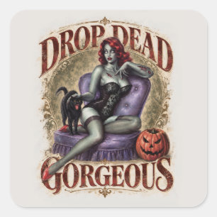Toll aussehender Zombie Pin-Up Horror Aufkleber