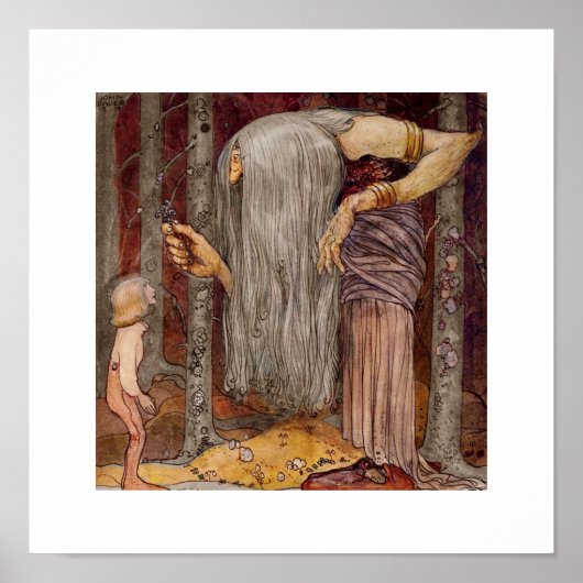 Toll bietet kleinen Jungen eine Twig Poster (Vorne)