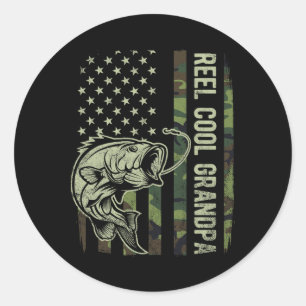 Toll cooler Opa Tarnung Amerikanische Flagge Väter Runder Aufkleber