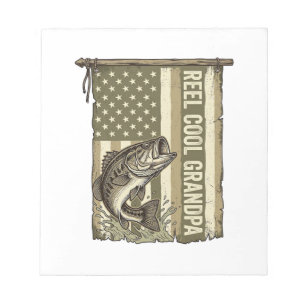 Toll cooler Opa Vintage-Bassfishing-Shirt-Design Notizblock