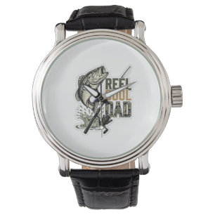 Toll cooler Papa Bassangeln Vintage Gravur Design Armbanduhr