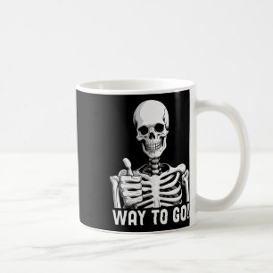 Toll gemacht, lustiges Skelett Daumen hoch sarkast Kaffeetasse