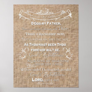 Toll ist dein Faithfulnes Burlap Digital Art Poste Poster
