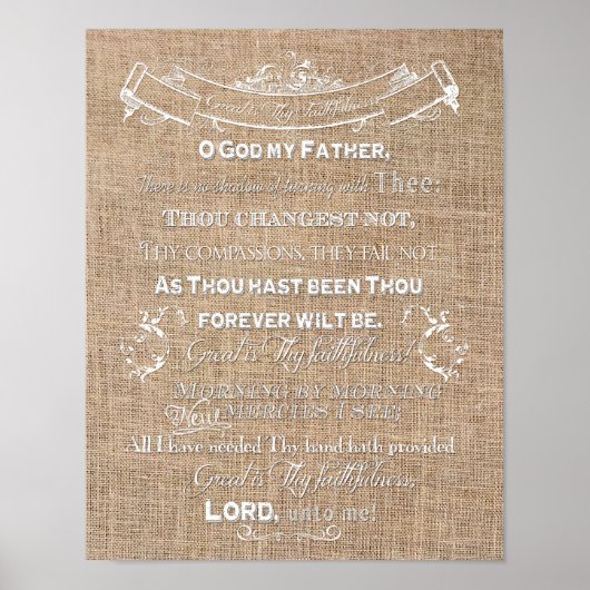 Toll ist dein Faithfulnes Burlap Digital Art Poste Poster (Vorne)