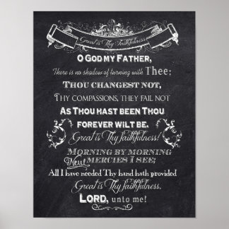 Toll ist dein Faithfulness Chalkboard Art Poster