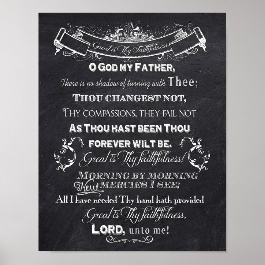 Toll ist dein Faithfulness Chalkboard Art Poster (Vorne)