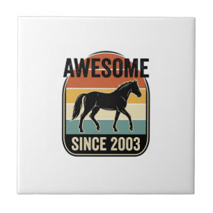 Toll seit 2003 Vintage-Pferd Geburtstagsdesign Fliese