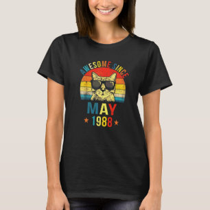 Toll seit Mai 1988 34. Geburtstag  Katze T-Shirt